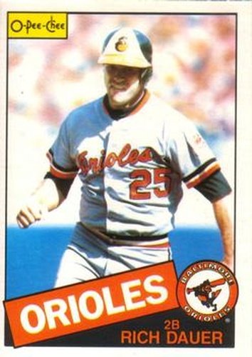 #58 Rich Dauer - Baltimore Orioles - 1985 O-Pee-Chee Baseball