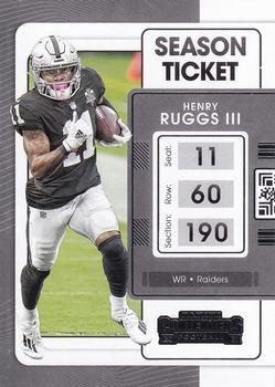 #58 Henry Ruggs III - Las Vegas Raiders - 2021 Panini Contenders Football