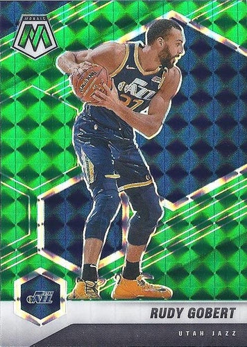 #58 Rudy Gobert - Utah Jazz - 2020-21 Panini Mosaic - Mosaic Green Basketball