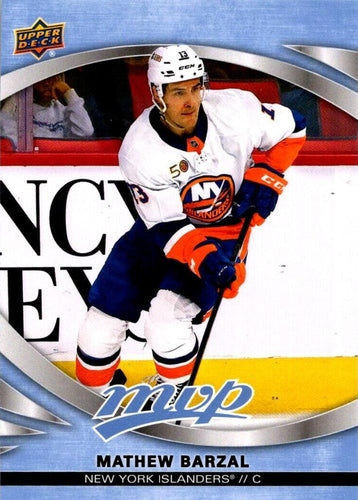 #58 Mathew Barzal - New York Islanders - 2023-24 Upper Deck MVP - Ice Battles Hockey