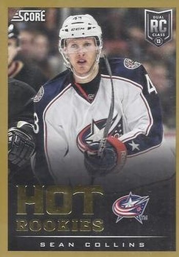 #592 Sean Collins - Columbus Blue Jackets - 2013-14 Score - Gold Hockey