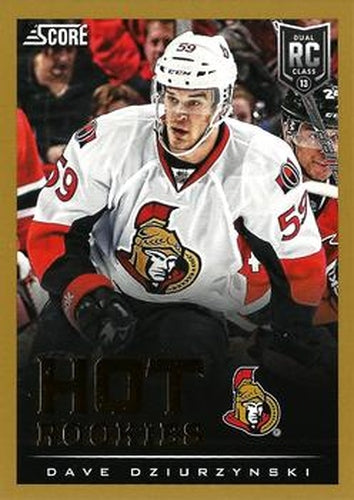 #593 Dave Dziurzynski - Ottawa Senators - 2013-14 Score - Gold Hockey