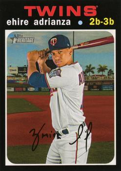 #595 Ehire Adrianza - Minnesota Twins - 2020 Topps Heritage Baseball