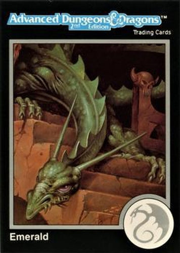 #596 Emerald, Green Dragon - 1991 TSR Advanced Dungeons & Dragons - Silver