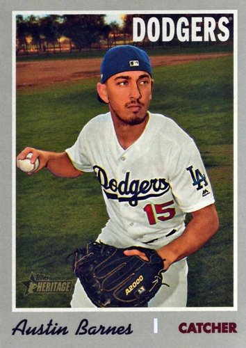 #597 Austin Barnes - Los Angeles Dodgers - 2019 Topps Heritage Baseball