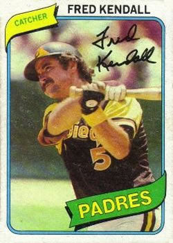 #598 Fred Kendall - San Diego Padres - 1980 Topps Baseball