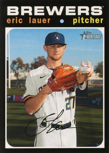 #599 Eric Lauer - Milwaukee Brewers - 2020 Topps Heritage Baseball