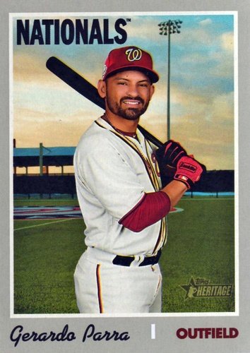 #599 Gerardo Parra - Washington Nationals - 2019 Topps Heritage Baseball