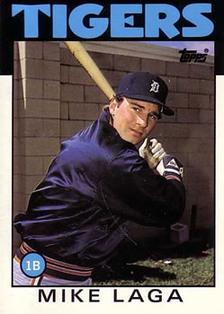 #59T Mike Laga - Detroit Tigers - 1986 Topps Traded Baseball