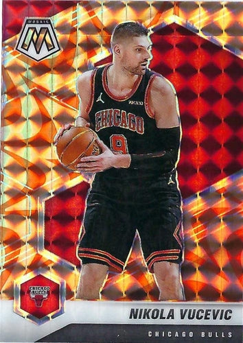 #59 Nikola Vucevic - Chicago Bulls - 2020-21 Panini Mosaic - Mosaic Reactive Orange Basketball