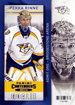 #59 Pekka Rinne - Nashville Predators - 2013-14 Panini Contenders Hockey