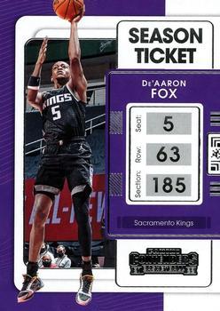 #59 De'Aaron Fox - Sacramento Kings - 2021-22 Panini Contenders Basketball