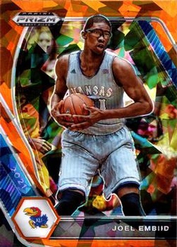 #59 Joel Embiid - Kansas Jayhawks - 2021 Panini Prizm Draft Picks - Orange Ice Basketball