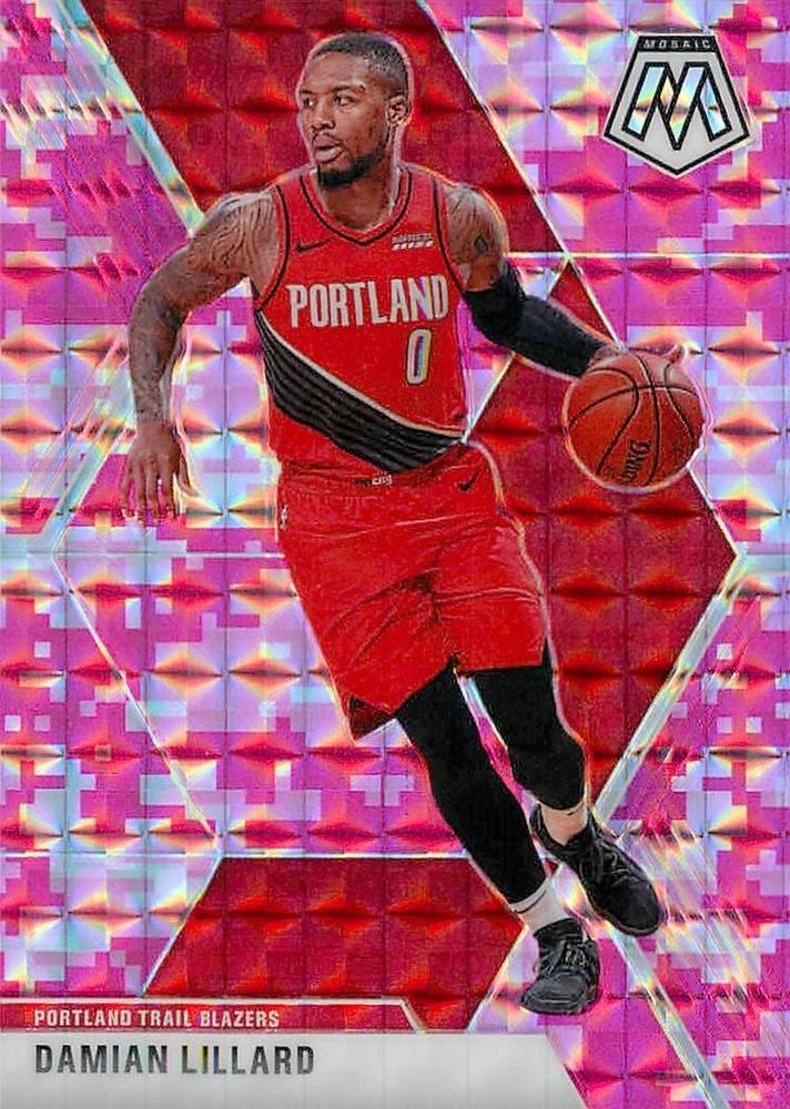 #5 Damian Lillard - Portland Trail Blazers - 2019-20 Panini Mosaic - Camo Pink Basketball