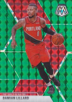 #5 Damian Lillard - Portland Trail Blazers - 2019-20 Panini Mosaic - Green Prizm Basketball