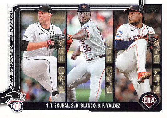 #5 American League Leaders ERA (Tarik Skubal / Ronel Blanco / Framber Valdez) - Detroit Tigers / Houston Astros - 2025 Topps Baseball