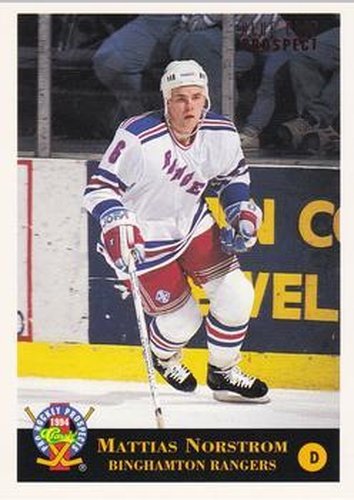 #5 Mattias Norstrom - Binghamton Rangers - 1994 Classic Pro Hockey Prospects Hockey