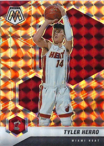 #5 Tyler Herro - Miami Heat - 2020-21 Panini Mosaic - Mosaic Reactive Orange Basketball