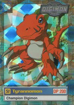 #5of32 51 Tyrannomon - 2000 Upper Deck Digimon Series 2 - Silver Foil