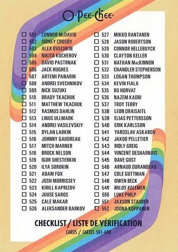 #600 Checklist - 2023-24 O-Pee-Chee - Retro Hockey
