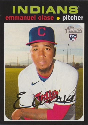#602 Emmanuel Clase - Cleveland Indians - 2020 Topps Heritage Baseball