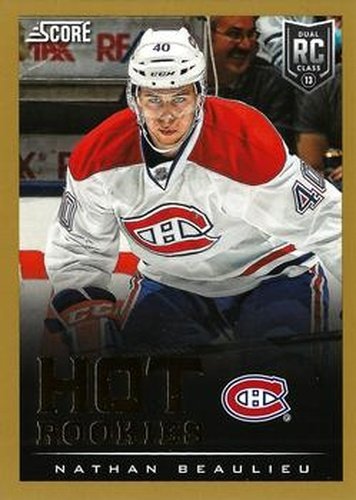 #604 Nathan Beaulieu - Montreal Canadiens - 2013-14 Score - Gold Hockey