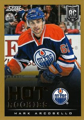 #606 Mark Arcobello - Edmonton Oilers - 2013-14 Score - Gold Hockey