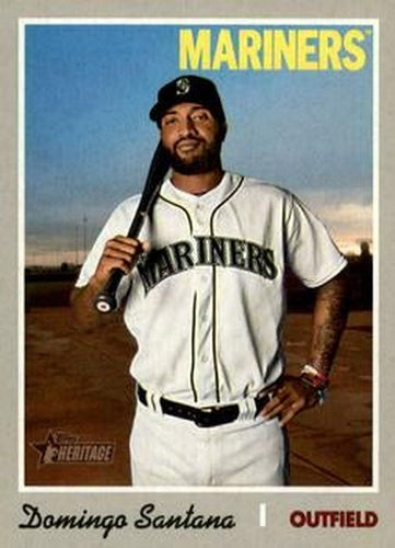 #606 Domingo Santana - Seattle Mariners - 2019 Topps Heritage Baseball