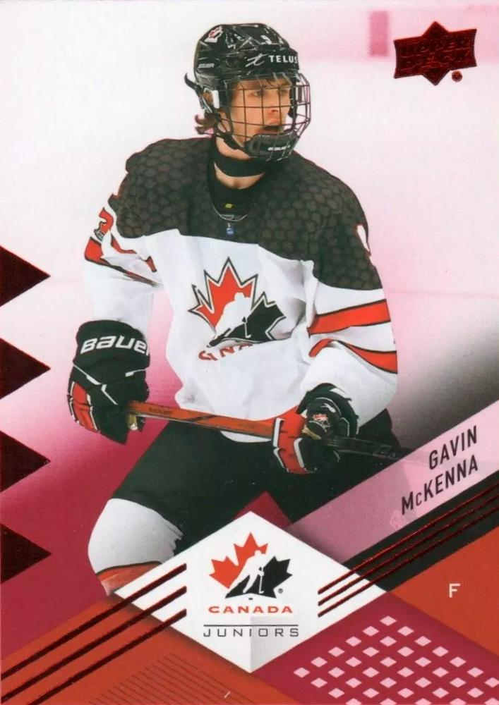 #60 Gavin McKenna - Canada - 2024 Upper Deck Team Canada Juniors - Red Foil Hockey