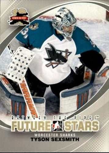 #60 Tyson Sexsmith - Worcester Sharks - 2011-12 In The Game Between The Pipes Hockey