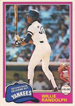 #60 Willie Randolph - New York Yankees - 1981 O-Pee-Chee - Gray Back Baseball