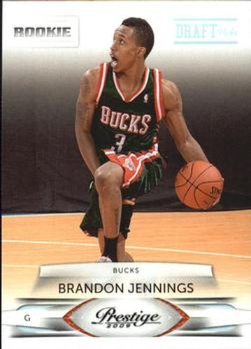 #210 Brandon Jennings - Milwaukee Bucks - 2009-10 Panini Prestige - Draft Picks Light Blue Basketball