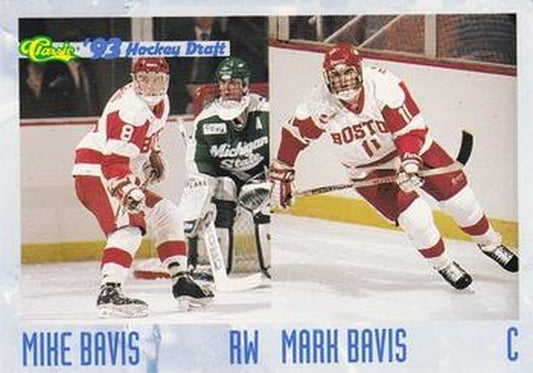 #60 Mark Bavis / Mike Bavis - Boston University Terriers - 1993 Classic '93 Hockey Draft Hockey