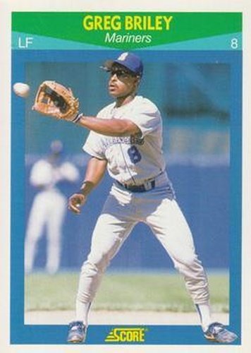 #60 Greg Briley - Seattle Mariners - 1990 Score Rising Stars Baseball