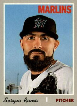 #611 Sergio Romo - Miami Marlins - 2019 Topps Heritage Baseball
