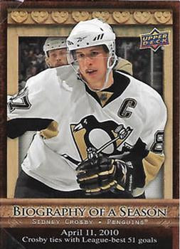 #BOS2 Sidney Crosby - Pittsburgh Penguins - 2010-11 Upper Deck - Biography of a Season Hockey