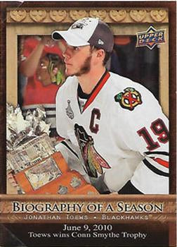 #BOS8 Jonathan Toews - Chicago Blackhawks - 2010-11 Upper Deck - Biography of a Season Hockey