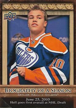 #BOS9 Taylor Hall - Edmonton Oilers - 2010-11 Upper Deck - Biography of a Season Hockey
