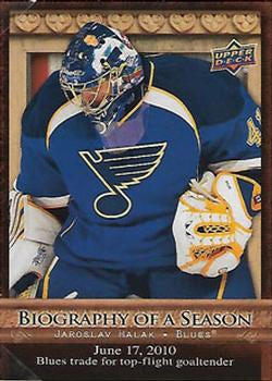 #BOS10 Jaroslav Halak - St. Louis Blues - 2010-11 Upper Deck - Biography of a Season Hockey