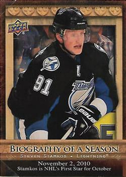 #BOS12 Steven Stamkos - Tampa Bay Lightning - 2010-11 Upper Deck - Biography of a Season Hockey