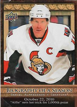 #BOS14 Daniel Alfredsson - Ottawa Senators - 2010-11 Upper Deck - Biography of a Season Hockey