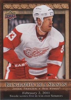 #BOS25 Johan Franzen - Detroit Red Wings - 2010-11 Upper Deck - Biography of a Season Hockey