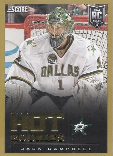 #612 Jack Campbell - Dallas Stars - 2013-14 Score - Gold Hockey