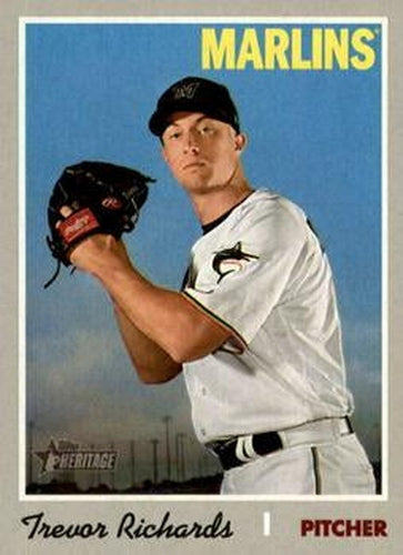 #612 Trevor Richards - Miami Marlins - 2019 Topps Heritage Baseball