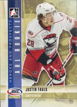 #144 Justin Faulk - Charlotte Checkers - 2011-12 In The Game Heroes and Prospects Hockey