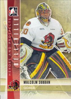 #20 Malcolm Subban - Belleville Bulls - 2011-12 In The Game Heroes and Prospects Hockey
