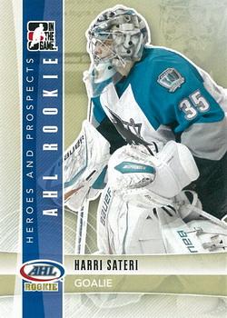 #143 Harri Sateri - Worcester Sharks - 2011-12 In The Game Heroes and Prospects Hockey