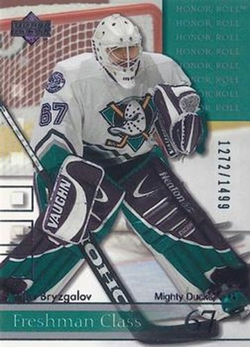 #61 Ilja Bryzgalov - Anaheim Mighty Ducks - 2001-02 Upper Deck Honor Roll Hockey