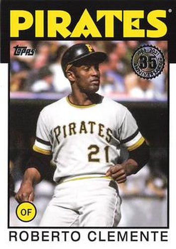 #86B-61 Roberto Clemente - Pittsburgh Pirates - 2021 Topps - 1986 Topps Baseball 35th Anniversary Series One Baseball