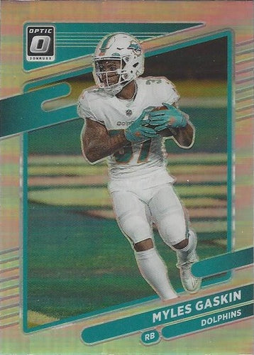 #61 Myles Gaskin - Miami Dolphins - 2021 Donruss Optic - Holo Football